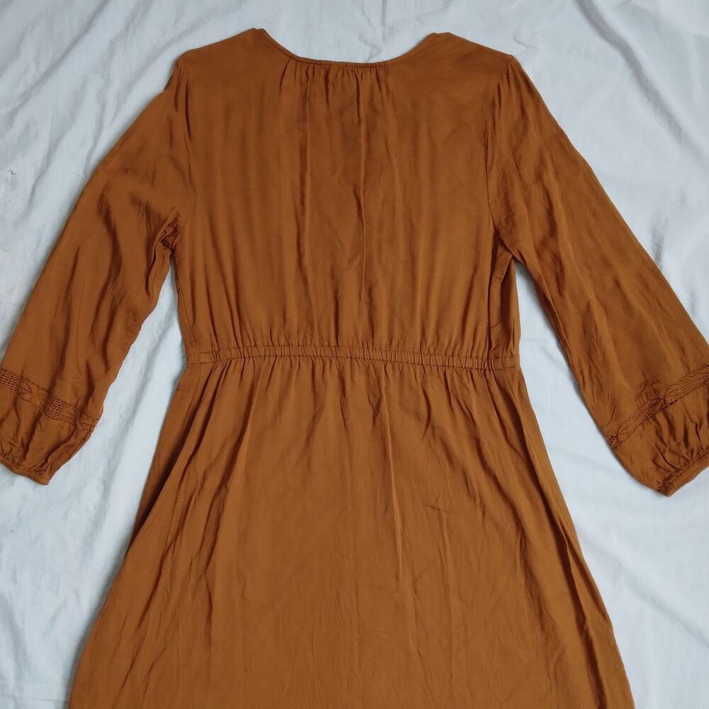 Old Navy Dress Knee Length Terracotta Cottagecore Prairie Boho Crochet Women's M - Picture 8 of 9
